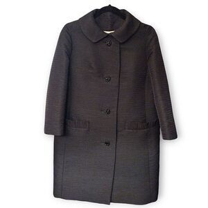 Miss Bergdorf Goodman / Adolphe Zelinka 1960s Black Knee Length Coat, Size S / M